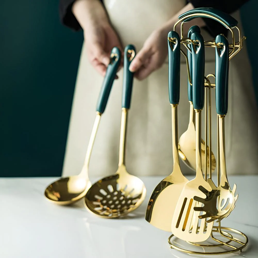 Golden Stainless Steel Utensil Set - Image 8