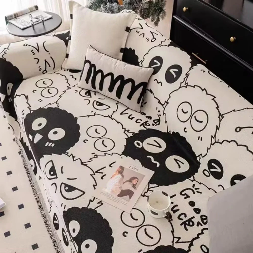Gremlin Cartoon Chenille Sofa Cover - Image 5