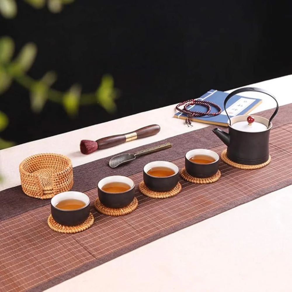 Handmade Rattan Coaster | 6pcs Set - Image 3