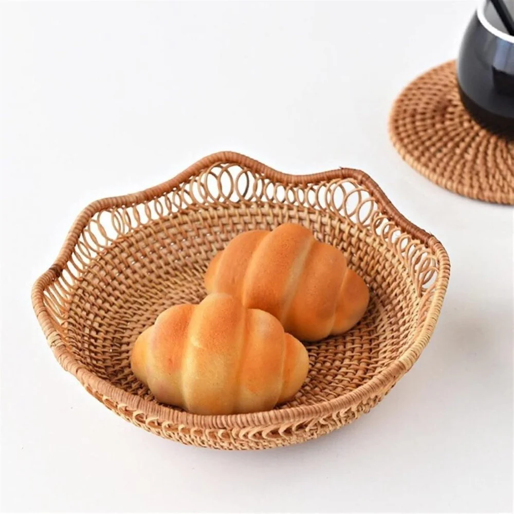 Handwoven Rattan Floral Basket - Image 4