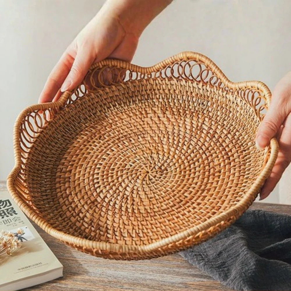 Handwoven Rattan Floral Basket - Image 6