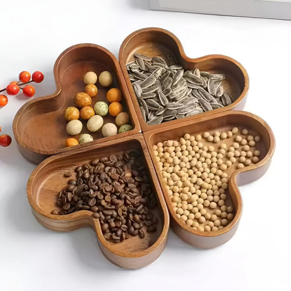 Heart-Shaped Wooden Snack Tray | 4 pcs - Image 6