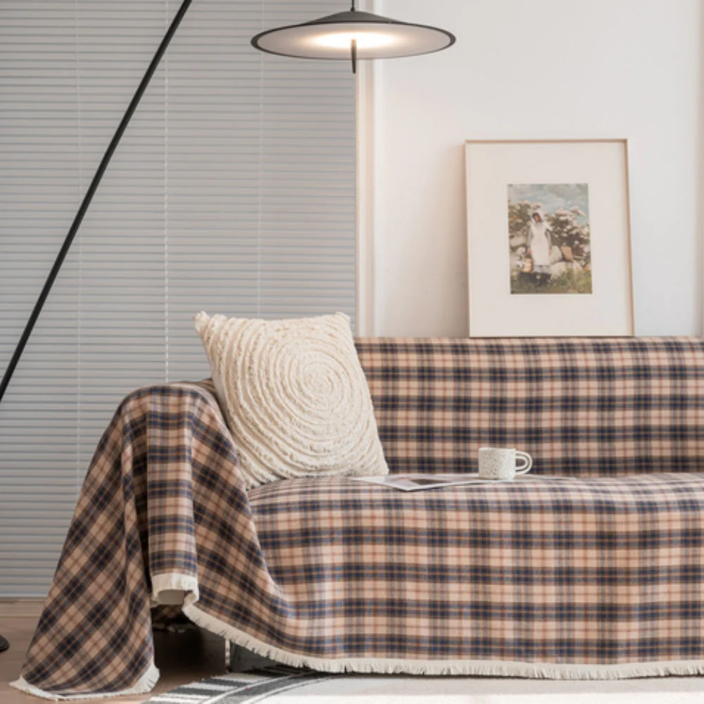 Hearthline Cottage Plaid Sofa Cover - Image 10