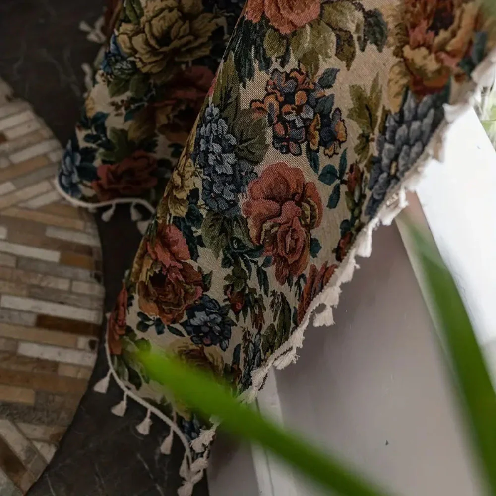 Heritage Rose Bloom Tassels Curtain - Image 5