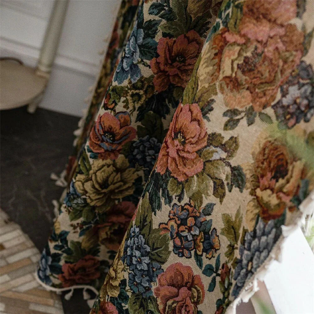 Heritage Rose Bloom Tassels Curtain - Image 6