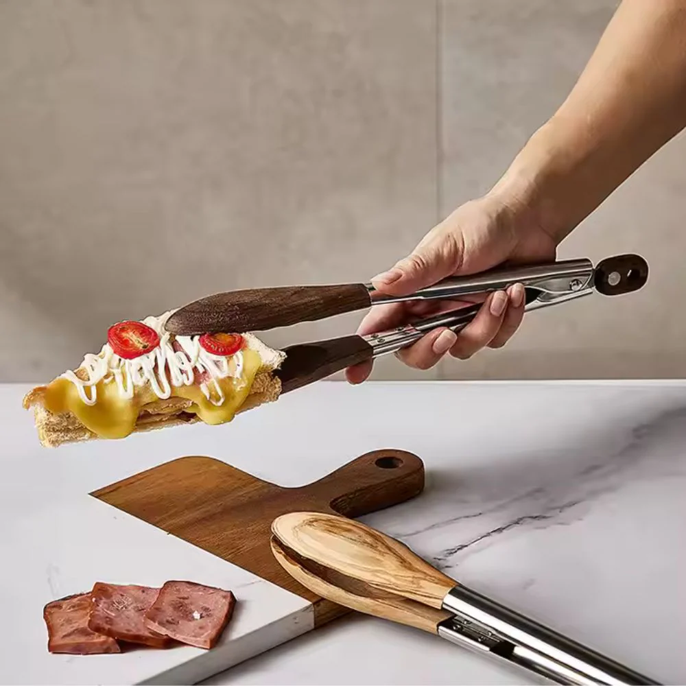 Heritage Wood & Steel Tongs | Set of 2 - Image 5