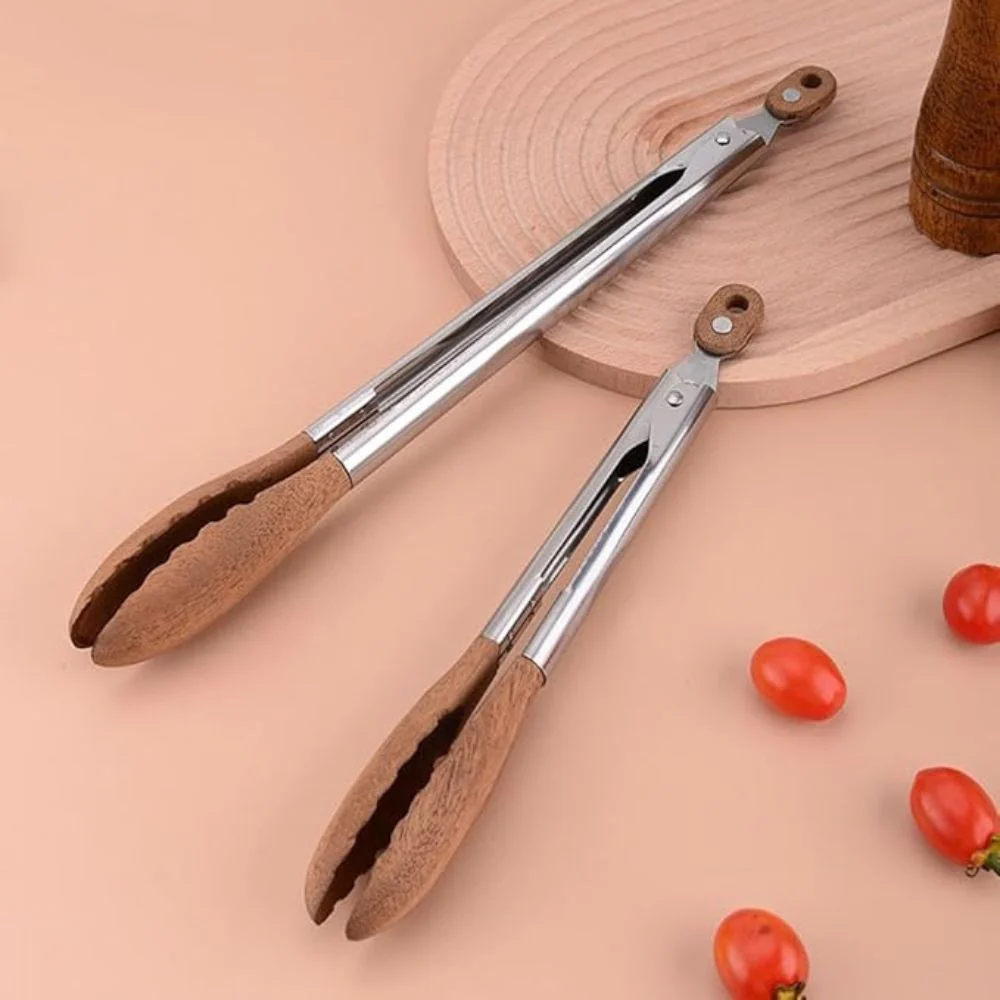 Heritage Wood & Steel Tongs | Set of 2 - Image 6