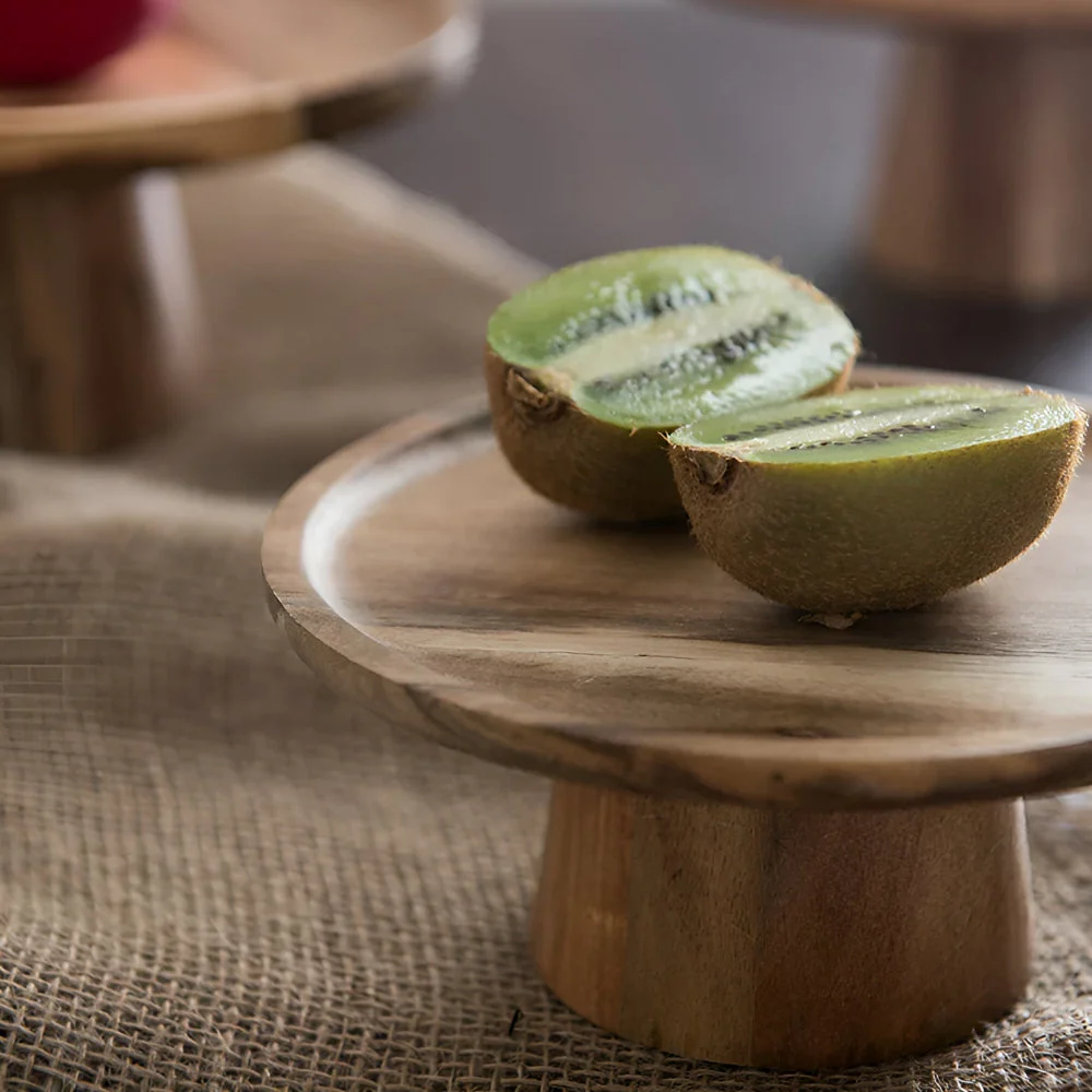 High Stand Wooden Cake Plate - Image 4