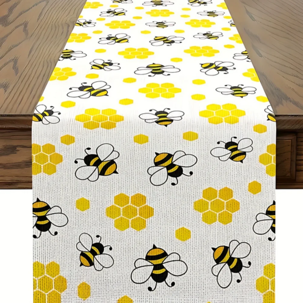 Honeycomb Buzz Linen Table Runner - Image 2