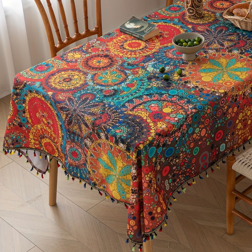 Hypno Bloom Tassel Tablecloth - Image 3
