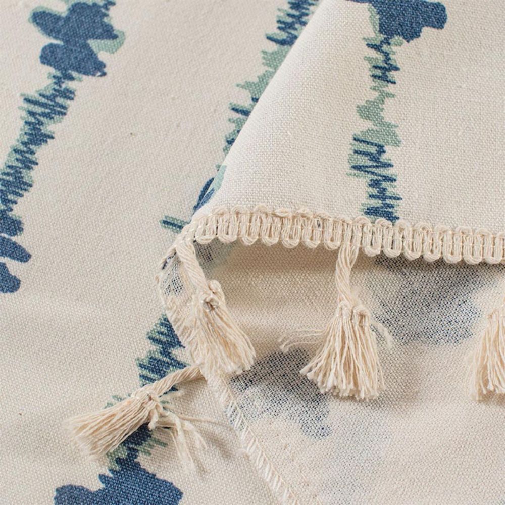 Inkblot Blue Tassel Cabinet Curtain - Image 4