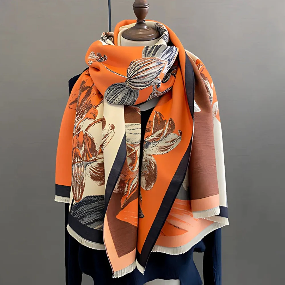 Iris Floral Soft Scarf Shawl - Image 4