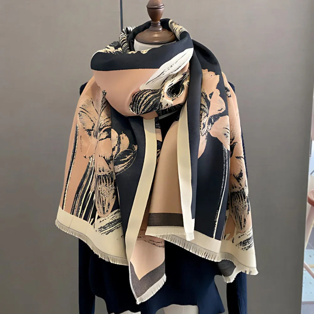 Iris Floral Soft Scarf Shawl - Image 5
