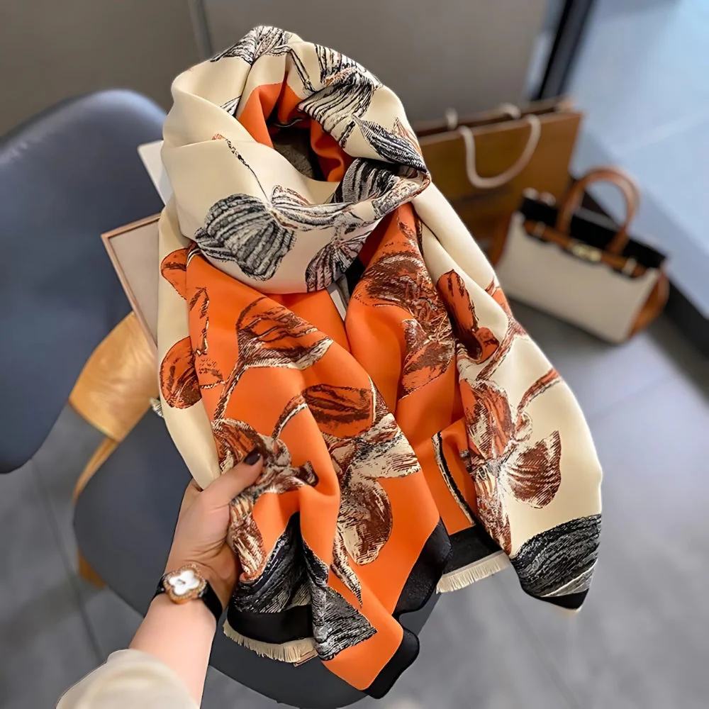 Iris Floral Soft Scarf Shawl - Image 7
