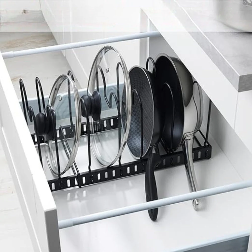 Iron Dish Pot Lid and Utensils Storage Rack - Image 2