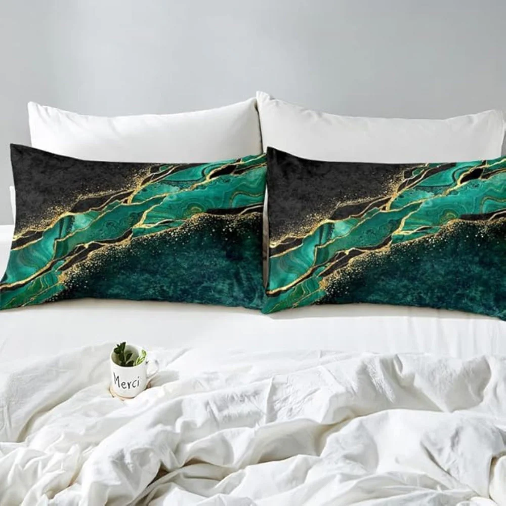 Jade Opulent Gold Accent Duvet Cover Set - Image 4