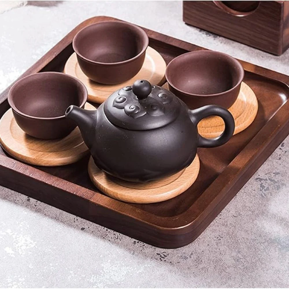 Japanese Style Wooden Coaster | 6pcs Set - Image 5