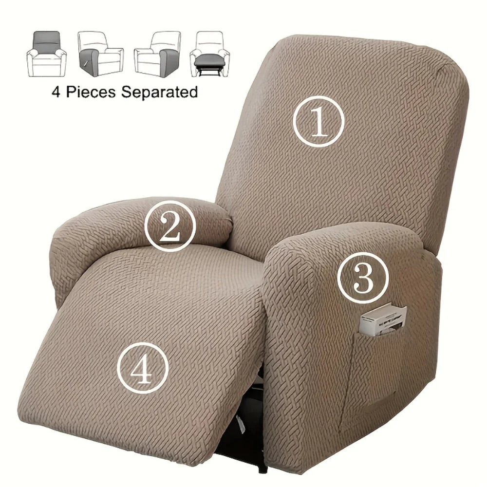 Juno Fitted Recliner Chair Cover Soft Pocket - Image 11