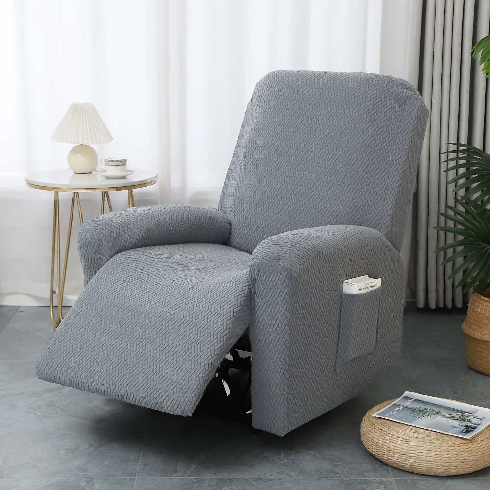 Juno Fitted Recliner Chair Cover Soft Pocket - Image 6