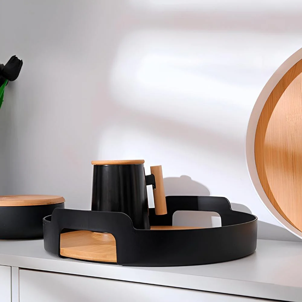 Kaia Modern Bamboo Tray - Image 3