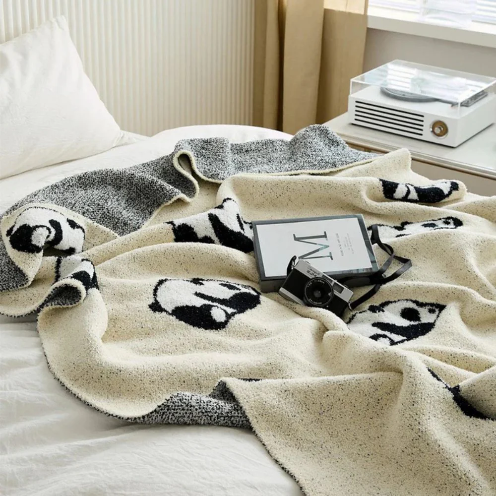 Kawaii Panda Knitted Blanket - Image 3