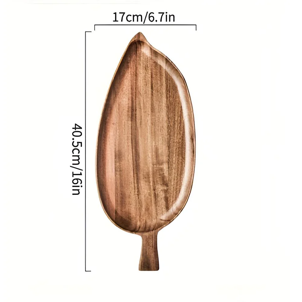 Leaf-Shaped Wooden Serving Plate - Image 9