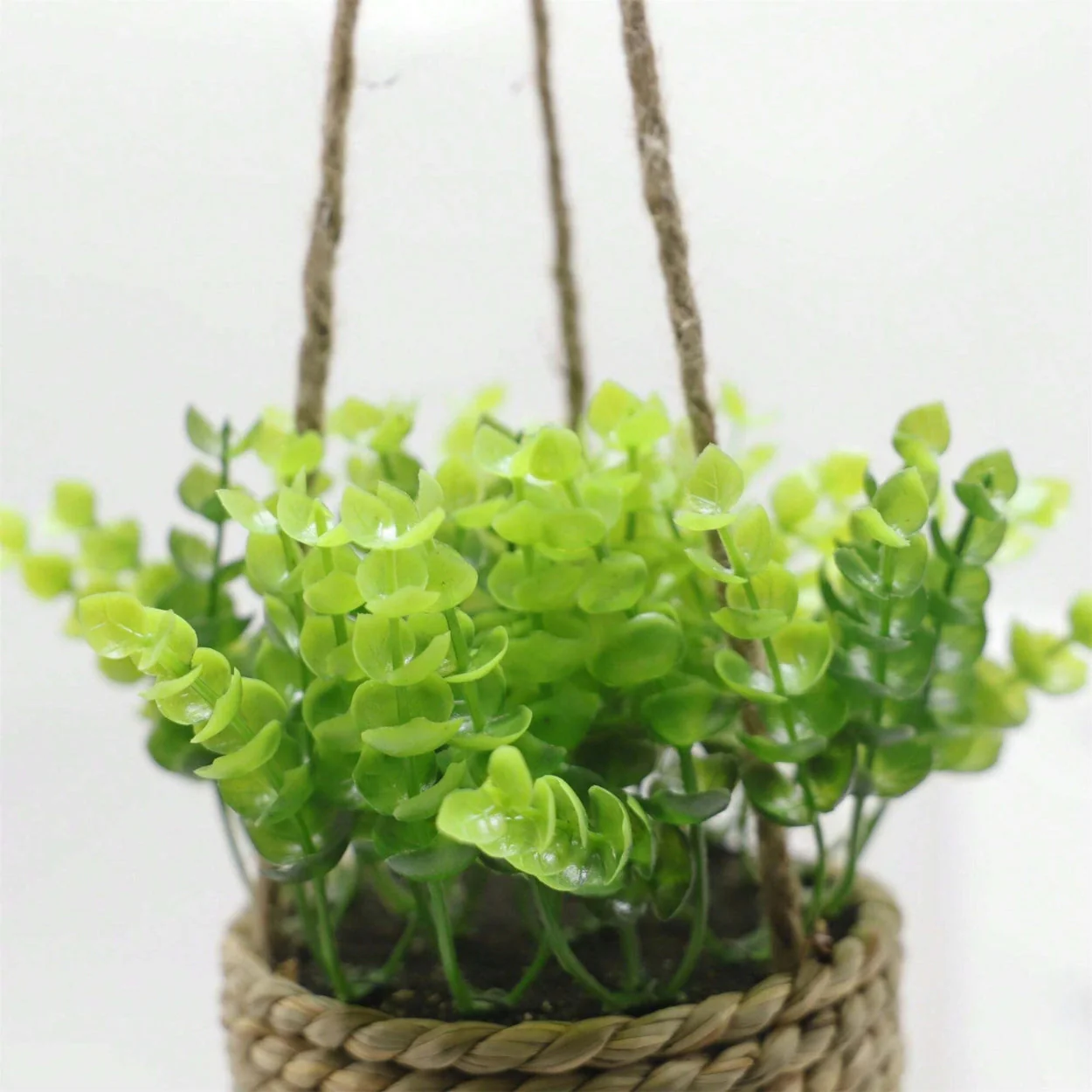 Leafara Hanging Artificial Plant In Woven Basket Pot - Image 7