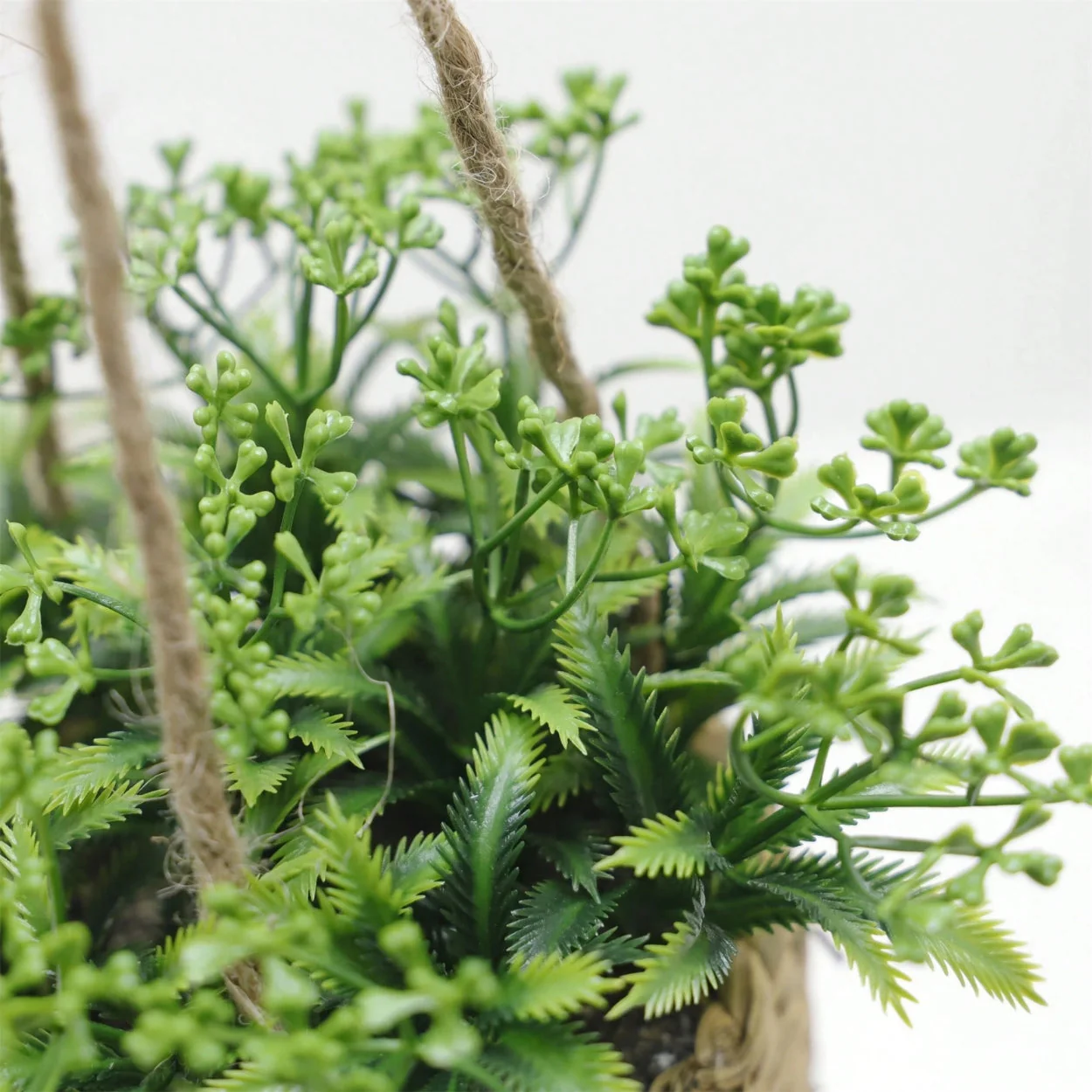 Leafara Hanging Artificial Plant In Woven Basket Pot - Image 9