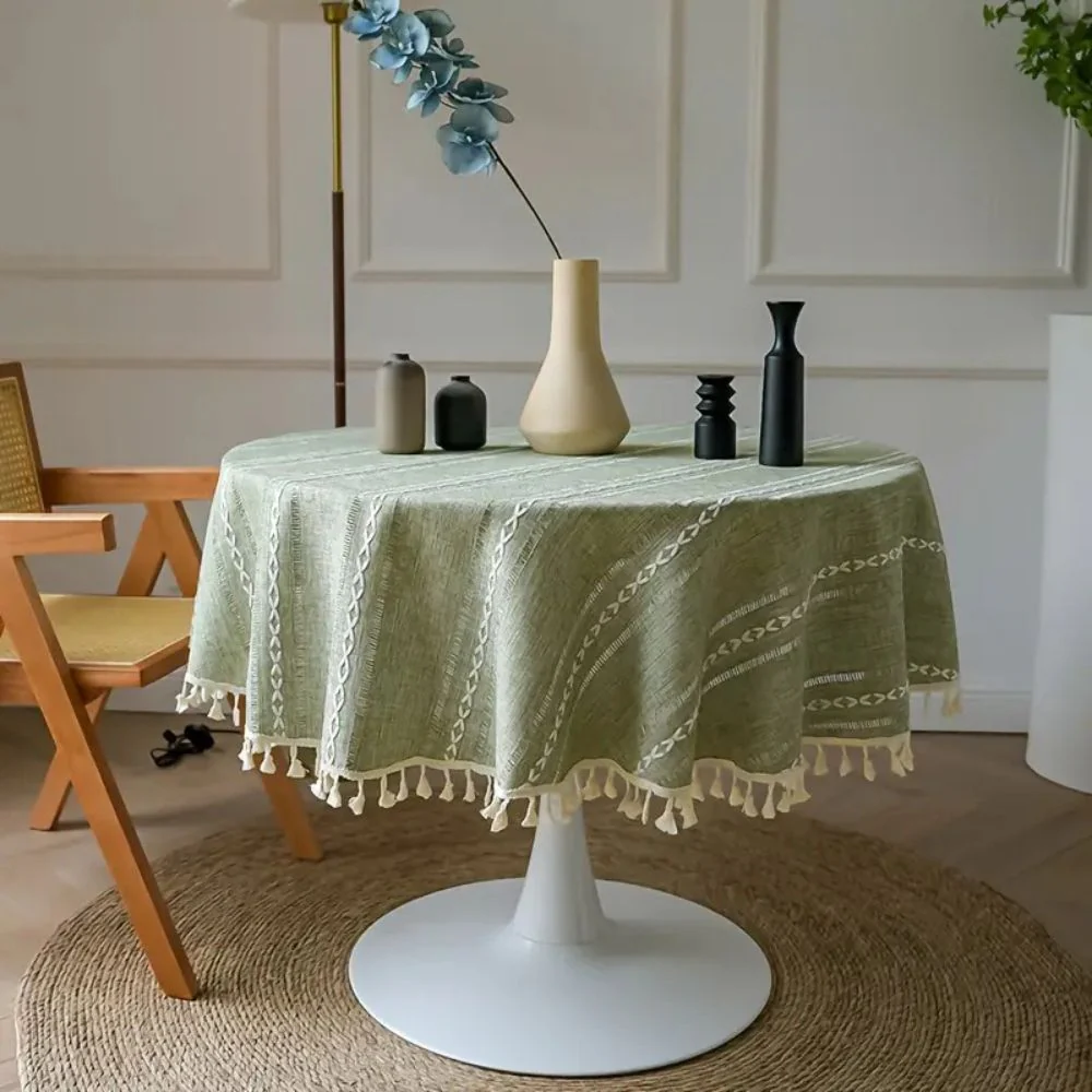 Leafline Embroidered Round Tablecloth - Image 7