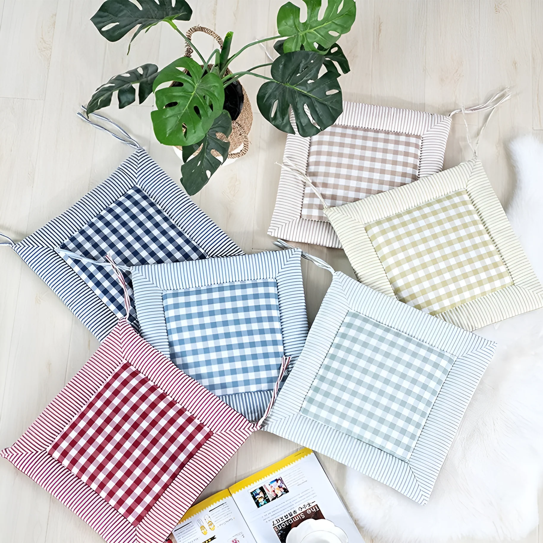 Liven Cotton Seat Pad Dining Chair Cushion - Image 2