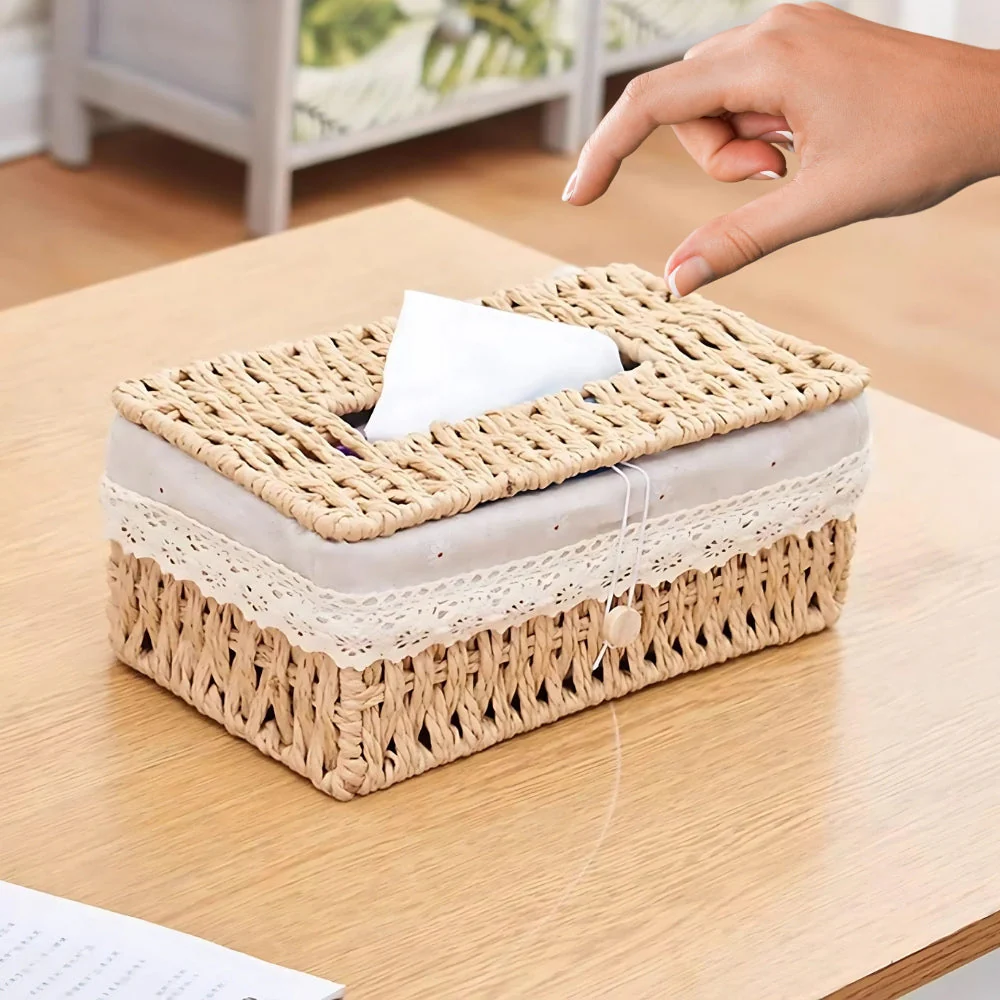 Lunor Braided Woven Tissue Box - Image 7