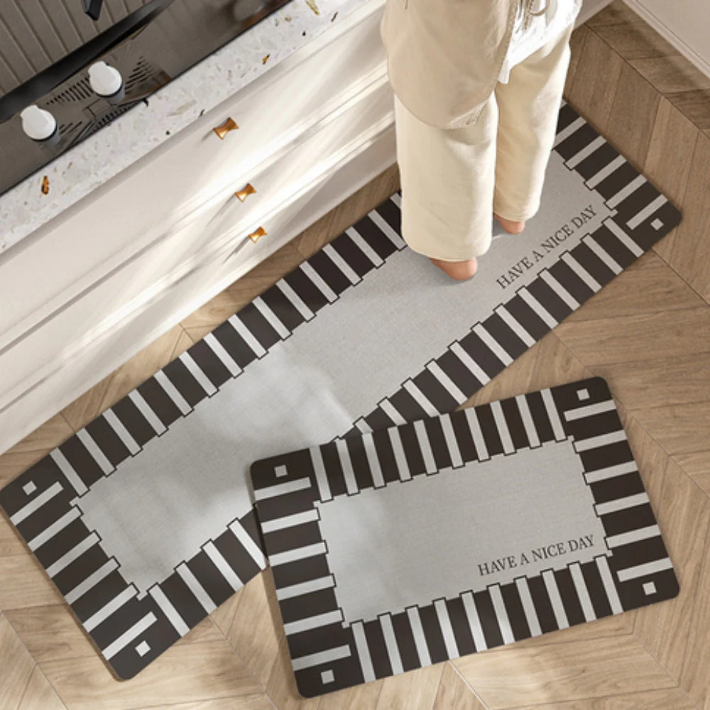 Lush Floral Striped Kitchen Mat - Image 4