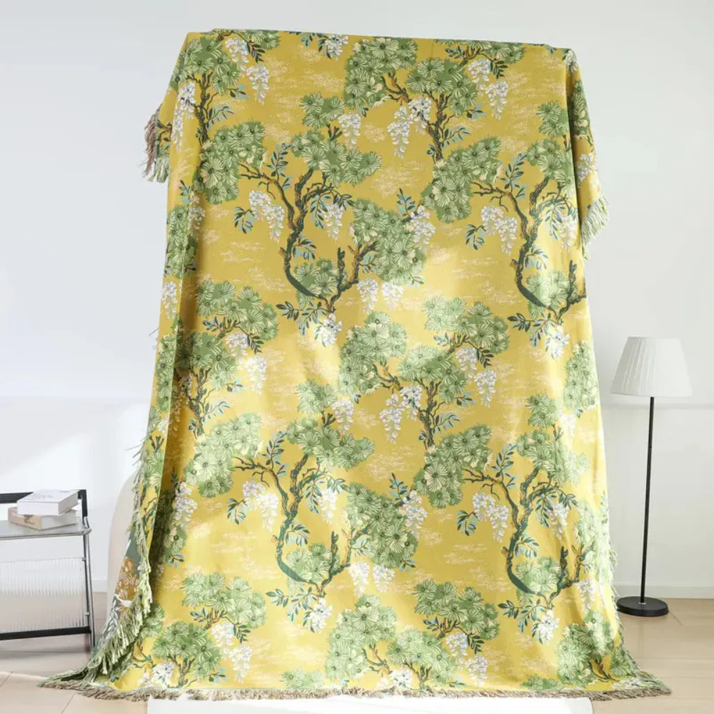 Lush Mulberry Trees Cotton Blanket - Image 2