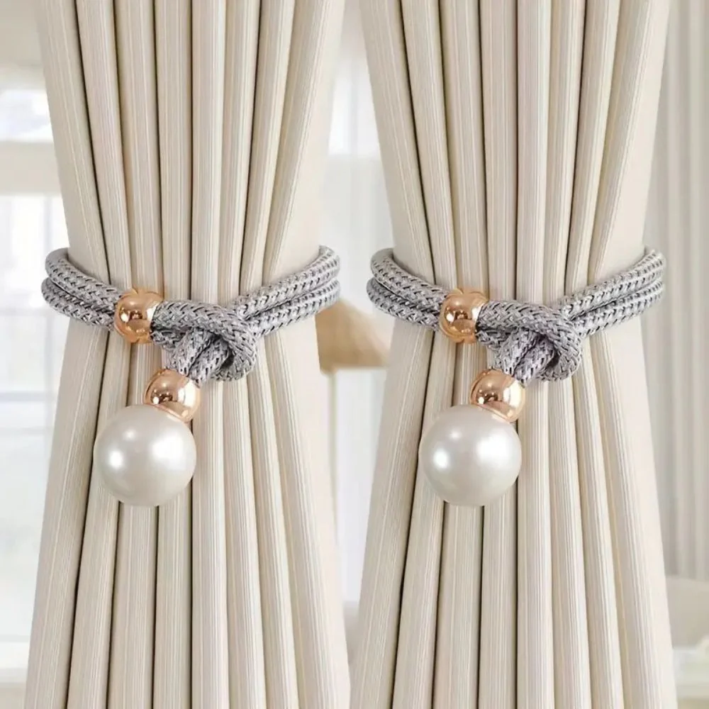Lustrous Pearl Curtain Tie Back | 2 Pcs Set - Image 3