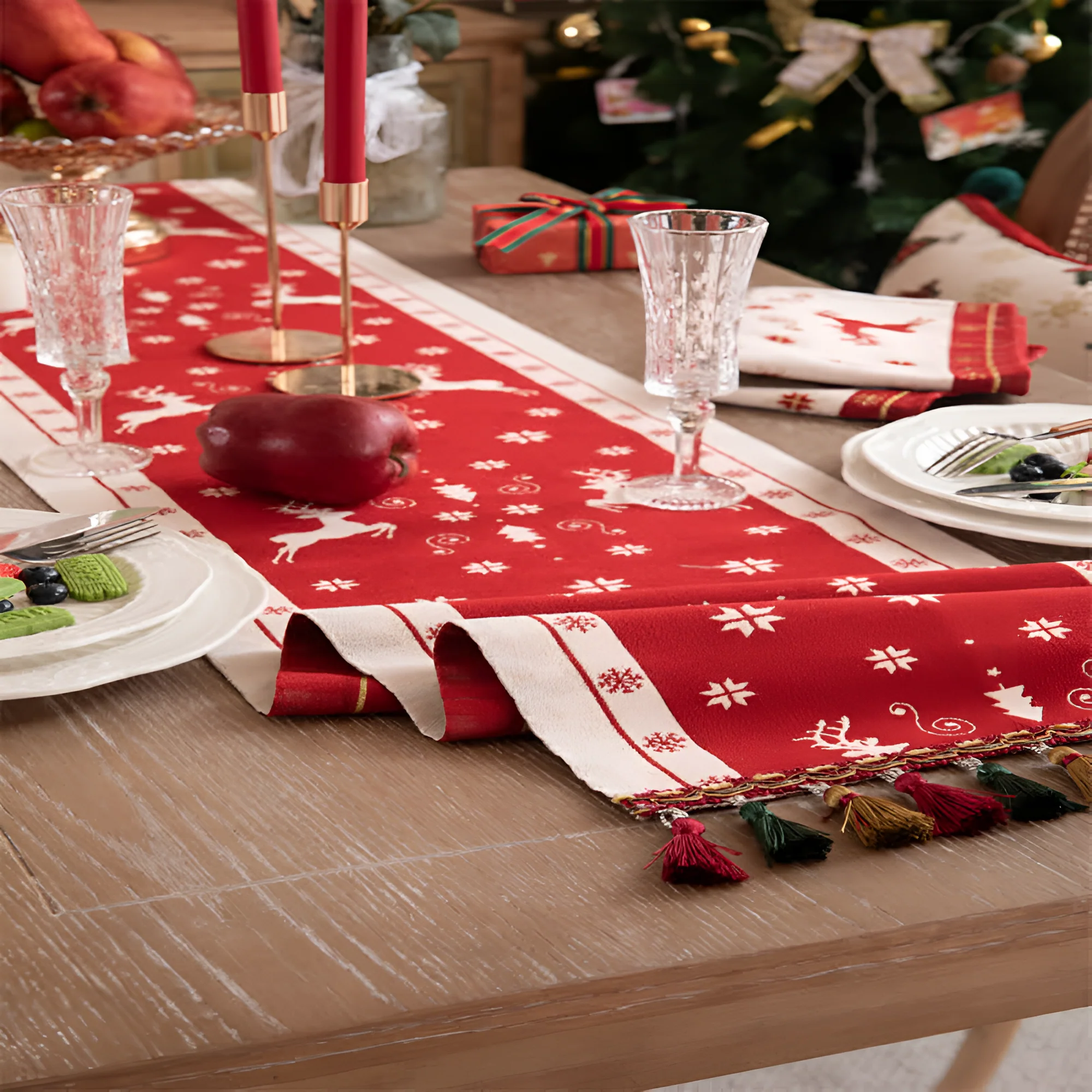 Luxe Merry Tasseled Runner Cloth - Image 4