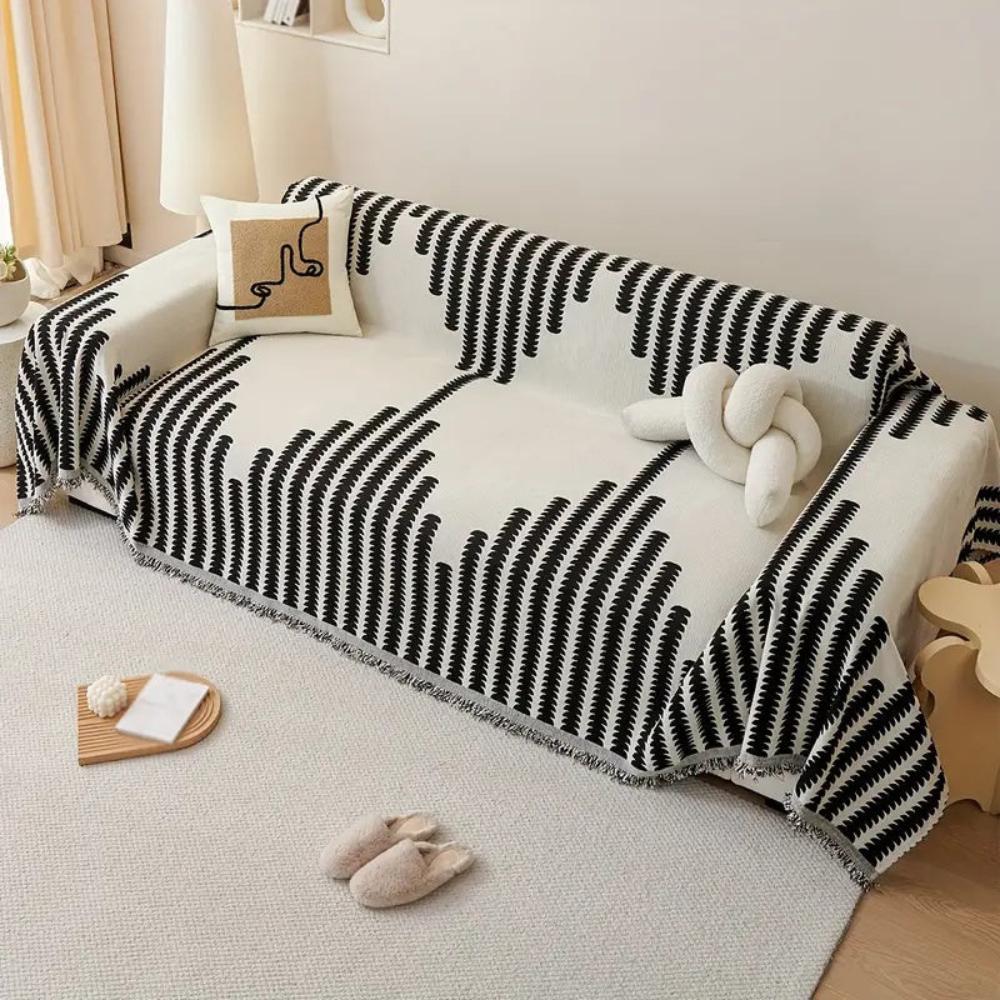Modern Monochrome Fern Sofa Cover - Image 2