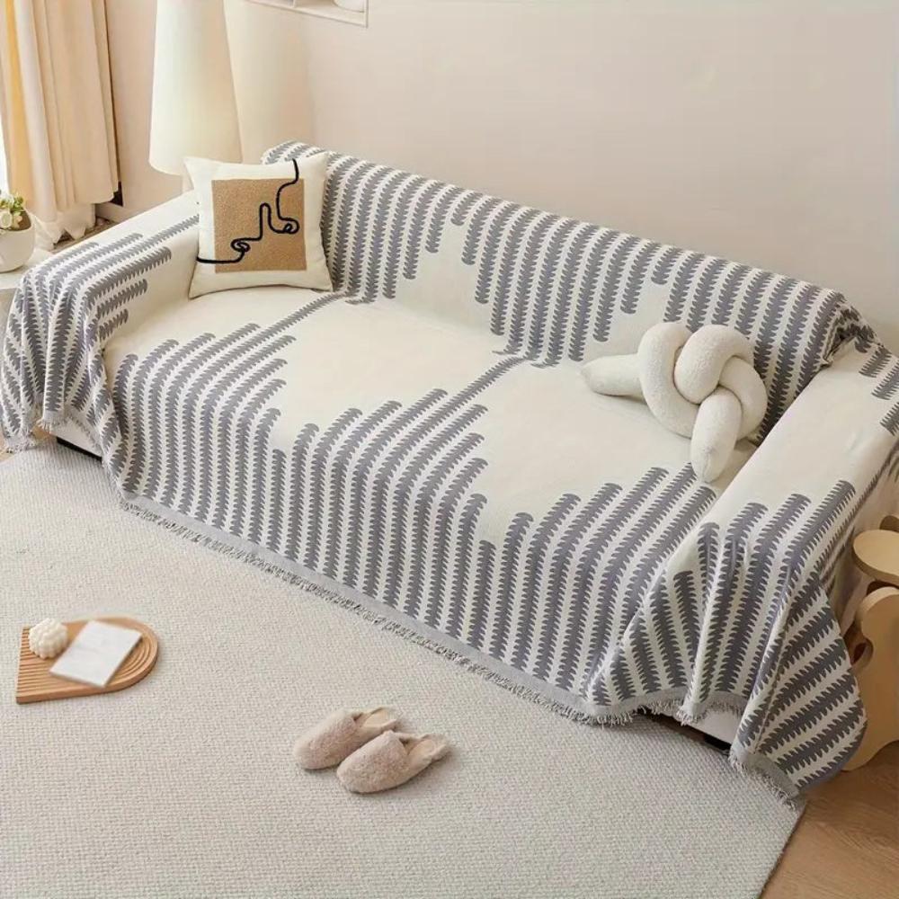 Modern Monochrome Fern Sofa Cover - Image 6