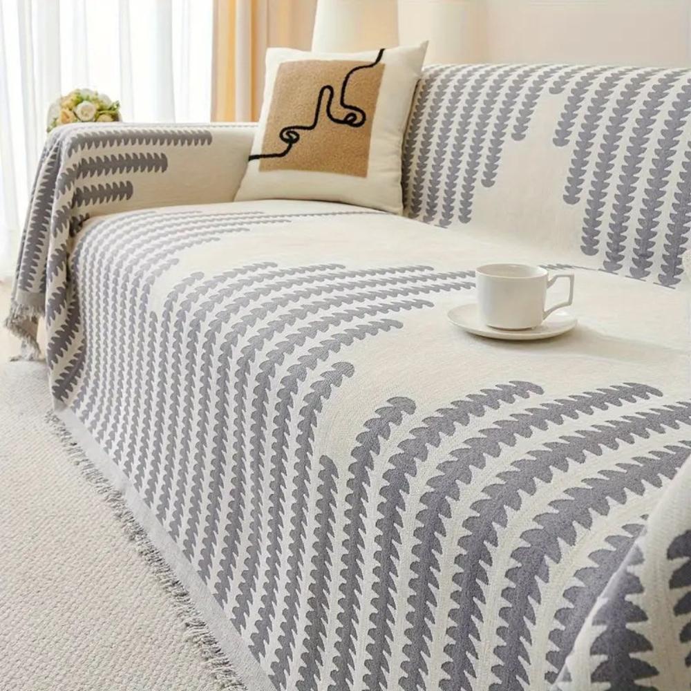Modern Monochrome Fern Sofa Cover - Image 8