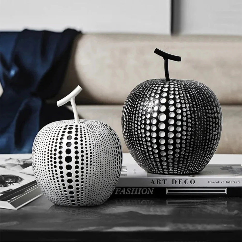 Luxurious Polka Dot Apple Sculpture - Image 2
