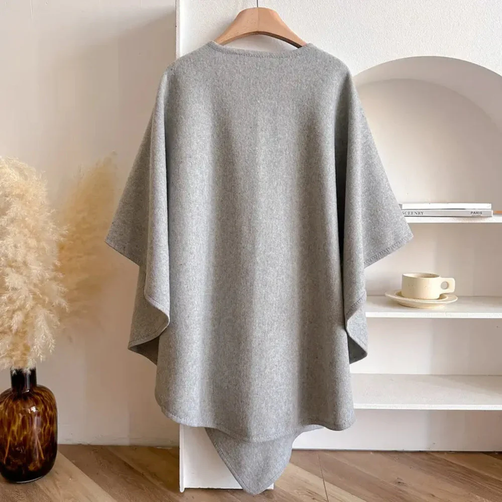 Luxurious Poncho Windproof Shawl Coat - Image 9