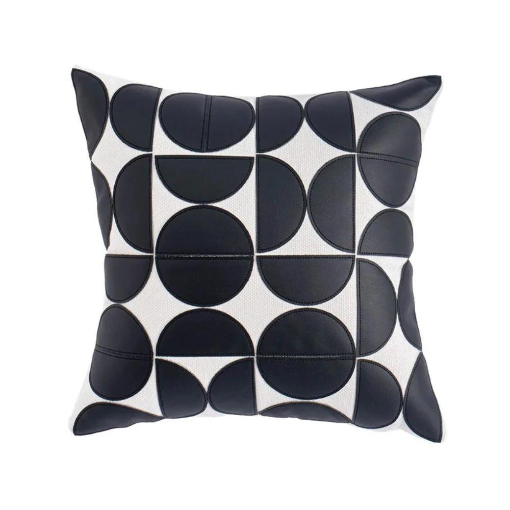 Luxury Embroidered Faux Leather Sofa Cushion Cover - Image 4