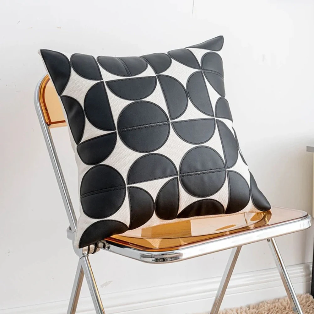 Luxury Embroidered Faux Leather Sofa Cushion Cover - Image 9