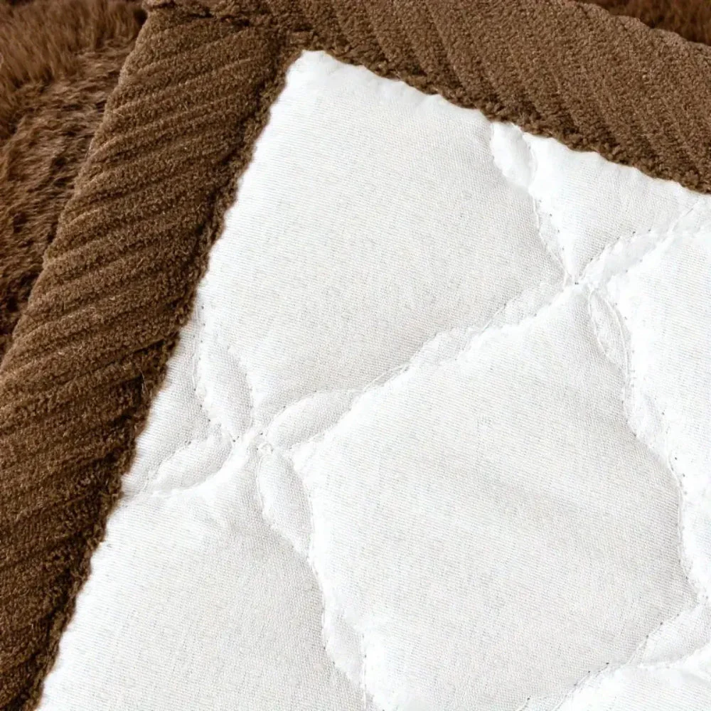 Luxury Plush Diamond Stitched Sofa Cover - Image 7