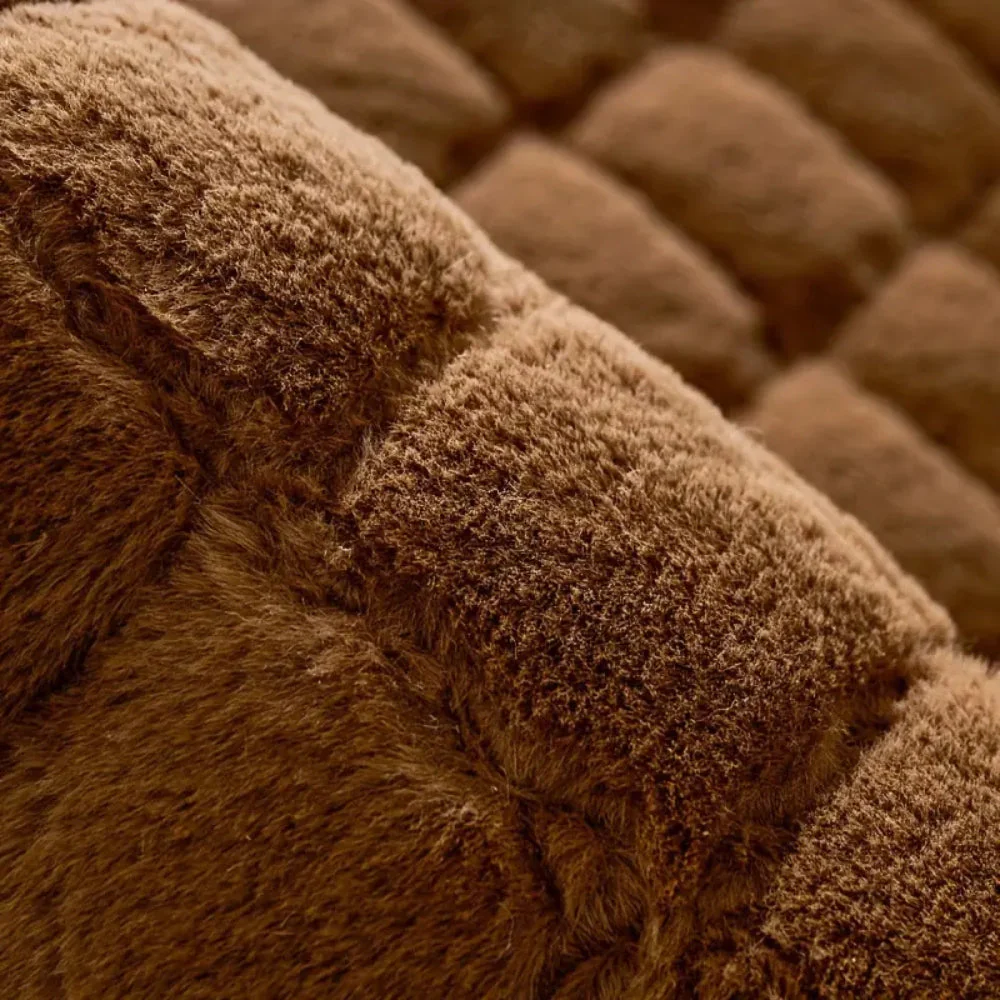 Luxury Plush Diamond Stitched Sofa Cover - Image 9