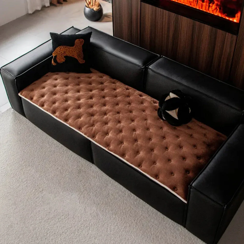 Plush Button-Tufted Sofa Cover - Image 3