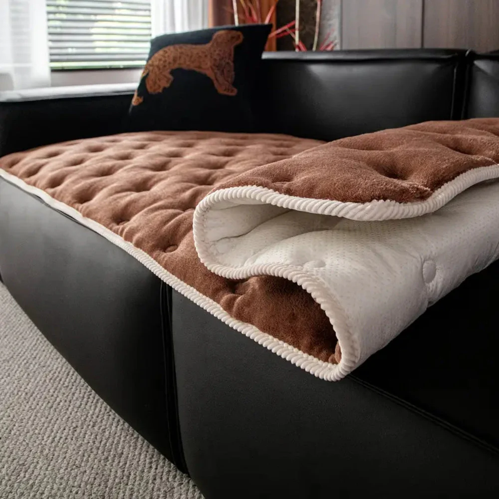 Plush Button-Tufted Sofa Cover - Image 4