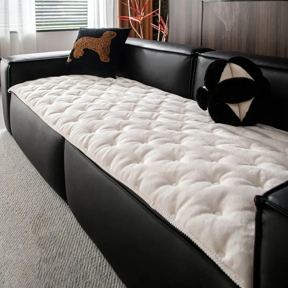 Plush Button-Tufted Sofa Cover - Image 7