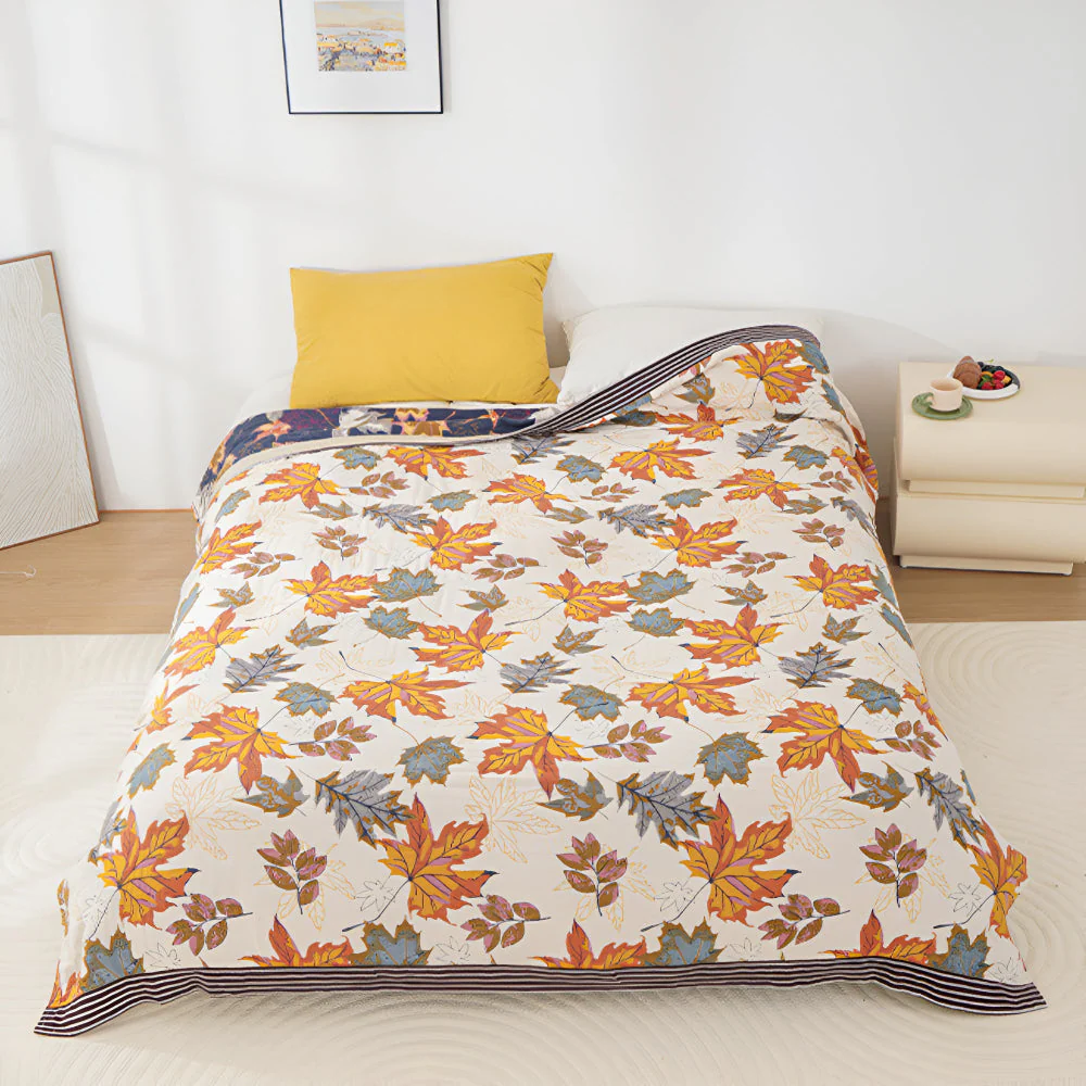 Maple Leaf Cotton Blanket - Image 2