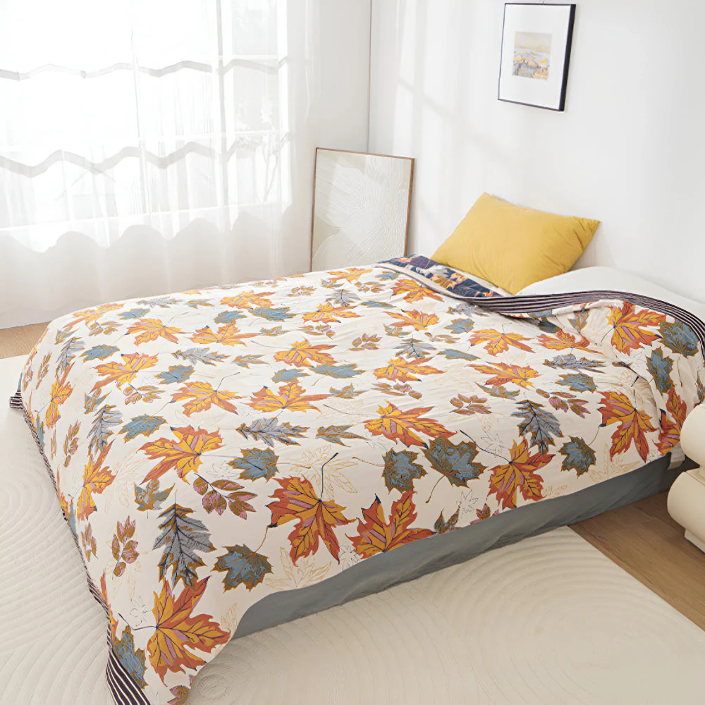 Maple Leaf Cotton Blanket - Image 3