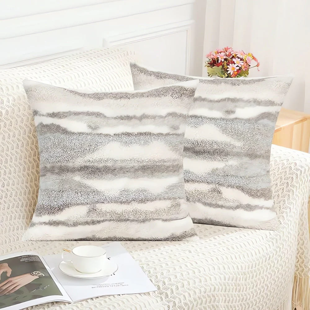 Marble Inspired Plush Cushion Cover - Image 2